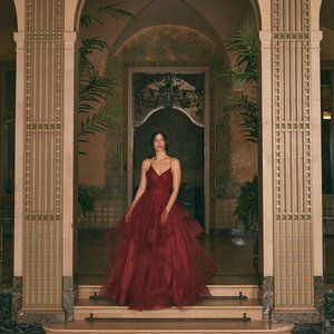 Terani Couture - V-Neck Glitter Ball Gown